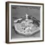 This Aerial View Shows the Statue of Liberty on Liberty Island-null-Framed Photographic Print