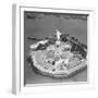 This Aerial View Shows the Statue of Liberty on Liberty Island-null-Framed Photographic Print