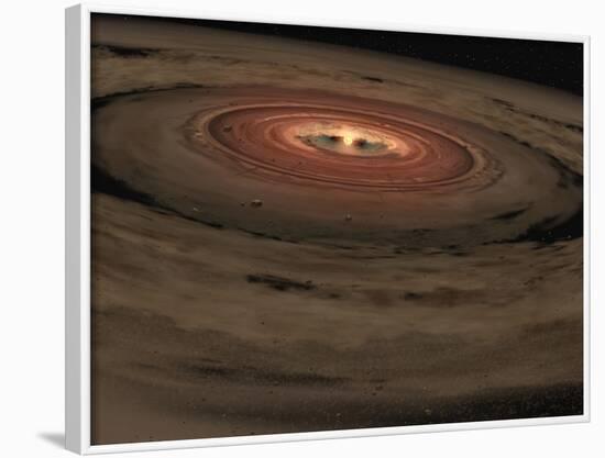 This Artist's Concept Shows a Brown Dwarf Surrounded by a Swirling Disk of Planet-Building Dust-Stocktrek Images-Framed Photographic Print