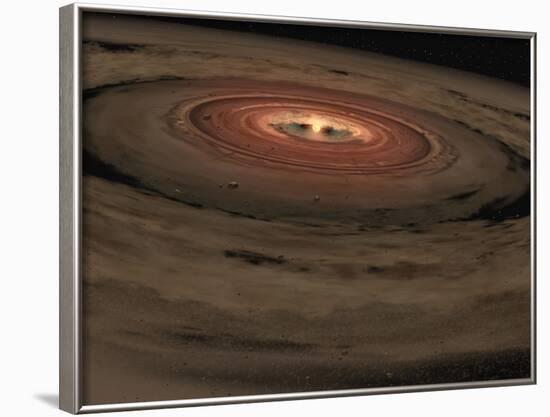 This Artist's Concept Shows a Brown Dwarf Surrounded by a Swirling Disk of Planet-Building Dust-Stocktrek Images-Framed Photographic Print