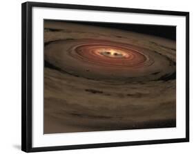 This Artist's Concept Shows a Brown Dwarf Surrounded by a Swirling Disk of Planet-Building Dust-Stocktrek Images-Framed Photographic Print