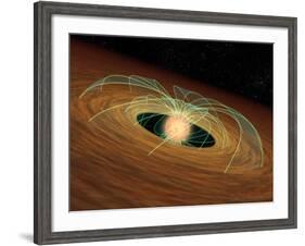 This Artist's Concept Shows a Dusty Planet-Forming Disk in Orbit Around a Whirling Young Star-Stocktrek Images-Framed Photographic Print