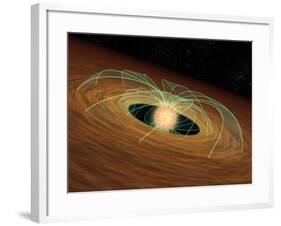 This Artist's Concept Shows a Dusty Planet-Forming Disk in Orbit Around a Whirling Young Star-Stocktrek Images-Framed Photographic Print