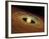 This Artist's Concept Shows a Dusty Planet-Forming Disk in Orbit Around a Whirling Young Star-Stocktrek Images-Framed Photographic Print