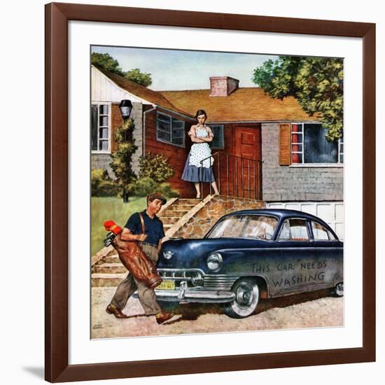 "This Car Needs Washing", October 3, 1953-Amos Sewell-Framed Giclee Print