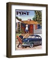 "This Car Needs Washing" Saturday Evening Post Cover, October 3, 1953-Amos Sewell-Framed Giclee Print