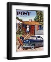 "This Car Needs Washing" Saturday Evening Post Cover, October 3, 1953-Amos Sewell-Framed Giclee Print