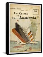 This Dramatic Cover Page Conveys the Shock Felt after the "Lusitania" was Torpedoed-null-Framed Stretched Canvas