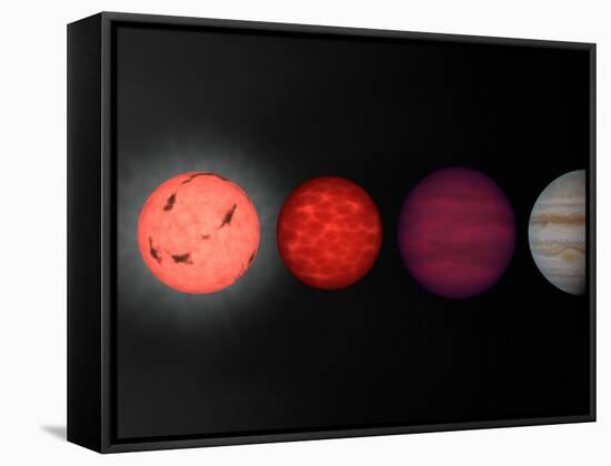 This Figure Shows an Artist's Rendition Comparing Brown Dwarfs to Stars and Planets-Stocktrek Images-Framed Stretched Canvas