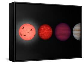This Figure Shows an Artist's Rendition Comparing Brown Dwarfs to Stars and Planets-Stocktrek Images-Framed Stretched Canvas