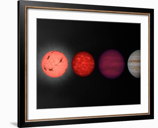 This Figure Shows an Artist's Rendition Comparing Brown Dwarfs to Stars and Planets-Stocktrek Images-Framed Photographic Print