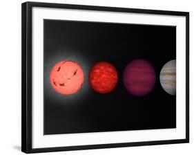 This Figure Shows an Artist's Rendition Comparing Brown Dwarfs to Stars and Planets-Stocktrek Images-Framed Photographic Print