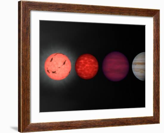 This Figure Shows an Artist's Rendition Comparing Brown Dwarfs to Stars and Planets-Stocktrek Images-Framed Photographic Print