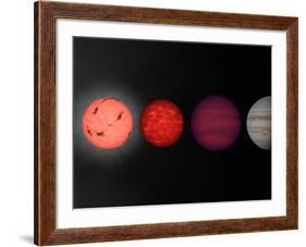 This Figure Shows an Artist's Rendition Comparing Brown Dwarfs to Stars and Planets-Stocktrek Images-Framed Photographic Print