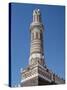 This Finely Decorated Brick Minaret Is a Part of Shibam's Most Impressive Mosque, Yemen-Nigel Pavitt-Stretched Canvas