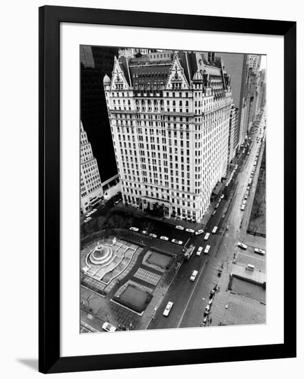 This General View Shows the Plaza Hotel on Fifth Avenue and Central Park South-null-Framed Photographic Print