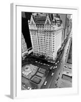 This General View Shows the Plaza Hotel on Fifth Avenue and Central Park South-null-Framed Photographic Print