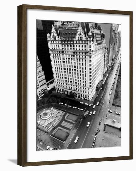 This General View Shows the Plaza Hotel on Fifth Avenue and Central Park South-null-Framed Photographic Print