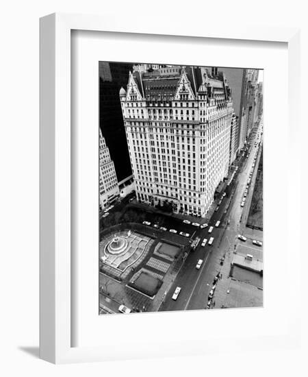 This General View Shows the Plaza Hotel on Fifth Avenue and Central Park South-null-Framed Photographic Print