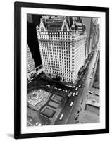 This General View Shows the Plaza Hotel on Fifth Avenue and Central Park South-null-Framed Photographic Print