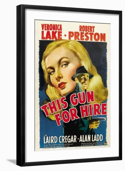 This Gun for Hire, Veronica Lake, Alan Ladd, 1942-null-Framed Art Print