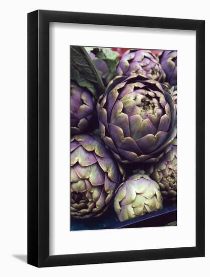 This is a Close-Up Shot of Fresh Artichokes in Rome's Market at Campo Dei'fiori.-Gabriel Scott-Framed Photographic Print