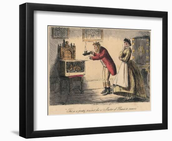 This Is a Pretty Present for a Master of Hounds to Receive, 1865-John Leech-Framed Giclee Print