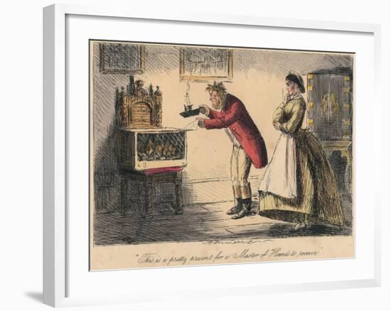 This Is a Pretty Present for a Master of Hounds to Receive, 1865-John Leech-Framed Giclee Print