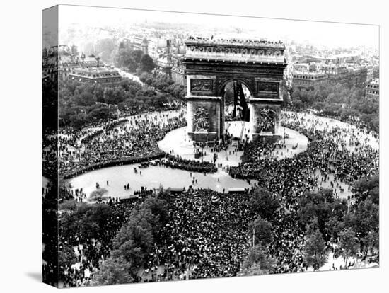 This is an Aerial View of the Arc De Triomphe-null-Stretched Canvas