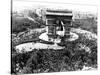This is an Aerial View of the Arc De Triomphe-null-Stretched Canvas