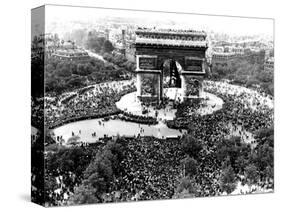 This is an Aerial View of the Arc De Triomphe-null-Stretched Canvas