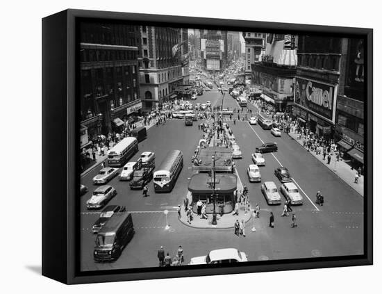 This is an Aerial View of Times Square from the New York Times Newspaper Tower Building-null-Framed Stretched Canvas