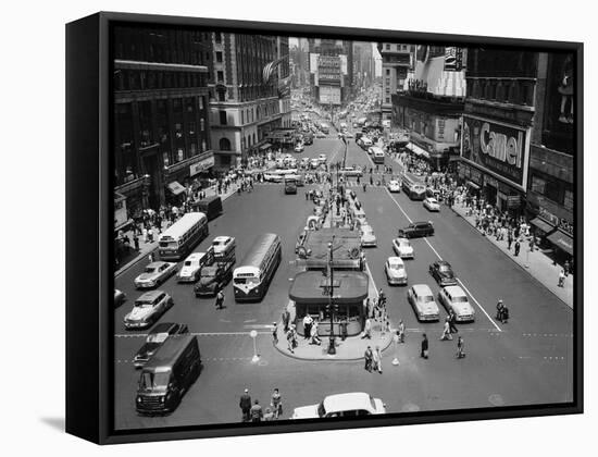 This is an Aerial View of Times Square from the New York Times Newspaper Tower Building-null-Framed Stretched Canvas