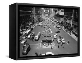 This is an Aerial View of Times Square from the New York Times Newspaper Tower Building-null-Framed Stretched Canvas