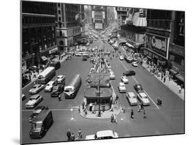 This is an Aerial View of Times Square from the New York Times Newspaper Tower Building-null-Mounted Photographic Print