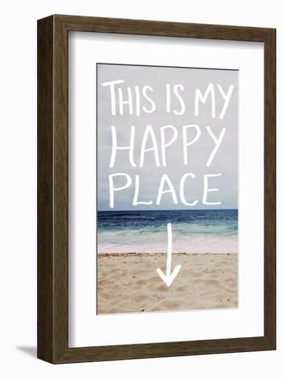 This Is My Happy Place (Beach)-Leah Flores-Framed Art Print