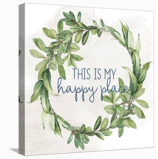 This Is My Happy Place Wreath-Ann Bailey-Stretched Canvas