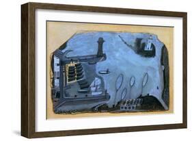 'This Is Sain Fishery That Used to Be': St. Ives Harbour and Godrevy Lighthouse-Alfred Wallis-Framed Giclee Print