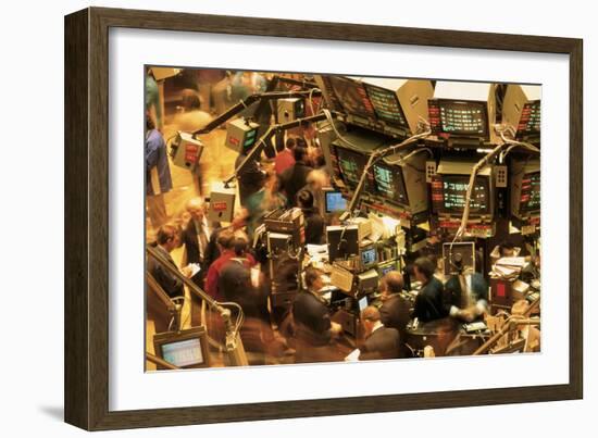 This Is the Interior of the New York Stock Exchange on Wall Street-null-Framed Premium Photographic Print