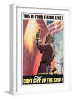 This Is Your Firing Line! Don't Slow Up the Ship!, Poster Designed by Mcclelland Barclay, C.1939-45-McClelland Barclay-Framed Giclee Print