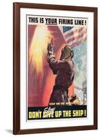 This Is Your Firing Line! Don't Slow Up the Ship!, Poster Designed by Mcclelland Barclay, C.1939-45-McClelland Barclay-Framed Giclee Print