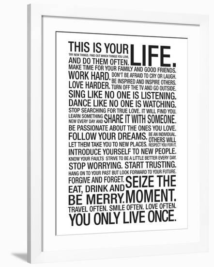 This Is Your Life Motivational Poster-null-Framed Art Print