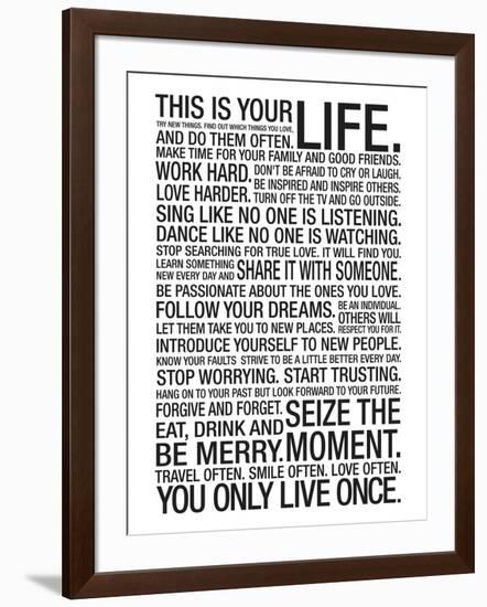 This Is Your Life Motivational Poster-null-Framed Art Print