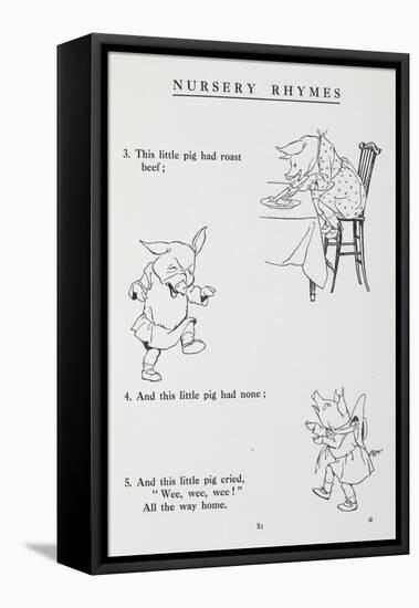 This Little Pig Went To Market - Nursery Rhyme-Arthur Rackham-Framed Stretched Canvas