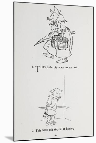 This Little Pig Went To Market - Nursery Rhyme-Arthur Rackham-Mounted Giclee Print