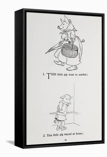 This Little Pig Went To Market - Nursery Rhyme-Arthur Rackham-Framed Stretched Canvas