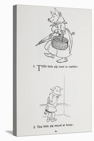 This Little Pig Went To Market - Nursery Rhyme-Arthur Rackham-Stretched Canvas