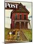 "This Old House," Saturday Evening Post Cover, May 18, 1946-John Falter-Mounted Giclee Print