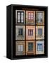 This poster captures interesting windows found throughout Portugal-Mallorie Ostrowitz-Framed Stretched Canvas