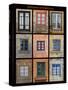 This poster captures interesting windows found throughout Portugal-Mallorie Ostrowitz-Stretched Canvas